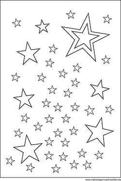 Stern mit Gesicht und runden Ecken – Malvorlage