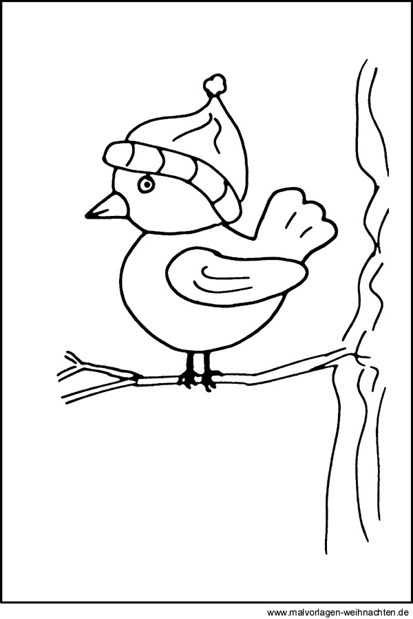 Vogel - Window Color Bild und Malvorlage für Kinder